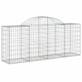 NNEVL Arched Gabion Baskets 3 pcs 200x50x80/100 cm Galvanised Iron