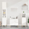 NNEVL Bathroom Cabinet White 30x30x190 cm Engineered Wood