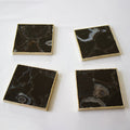 Black Agate - Set of 4 Large Square Coasters | Personalised Momentos